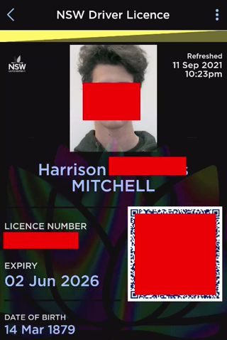 An official driver's licence with altered information