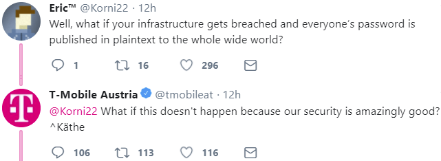 Tmobile tweet bragging about security